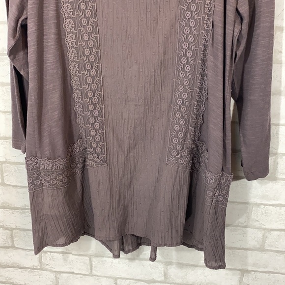 Logo Lavish slub knit top Swiss dot & lace size S - Picture 9 of 12